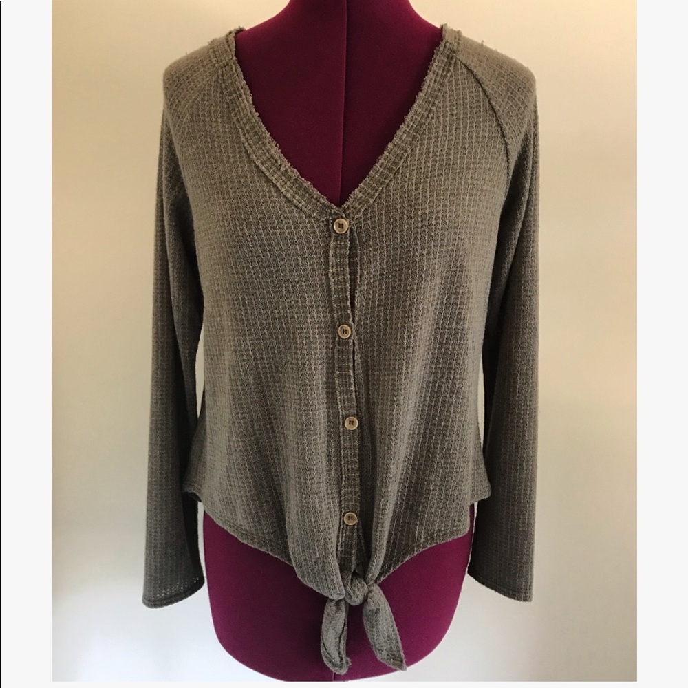 Price Drop❗️Oversize slouchy tie front button down